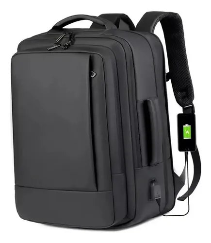 Mochila jiesipote À Prova D'água Reforçada Expansível Cor Preto