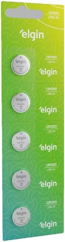 Bateria de litio CR1220 cartela com 5 unidades 3v Elgin