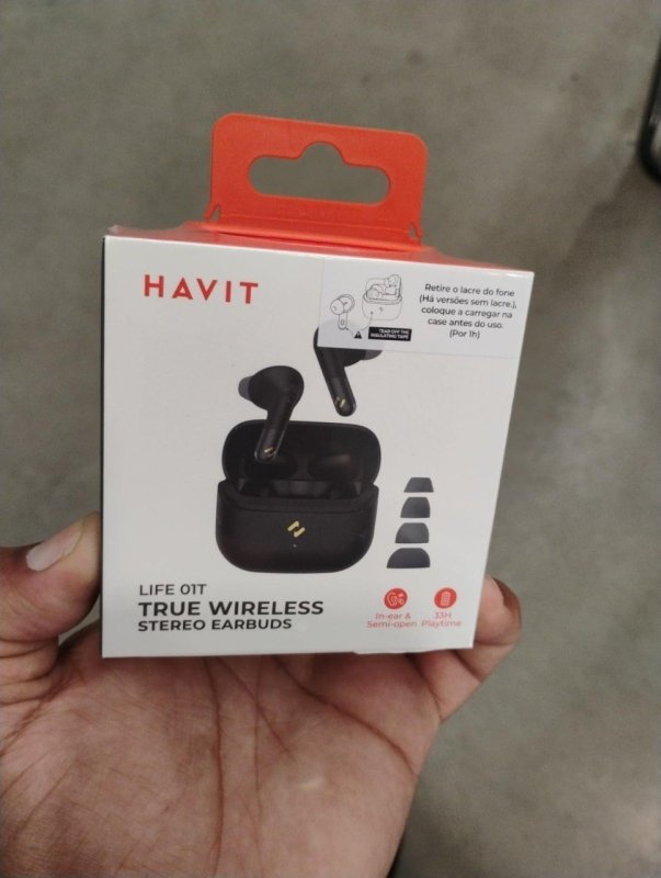Fone De Ouvido Sem Fio Havit Tw982 Enc Bluetooth 5.4 Cor Preto + Frete Grátis