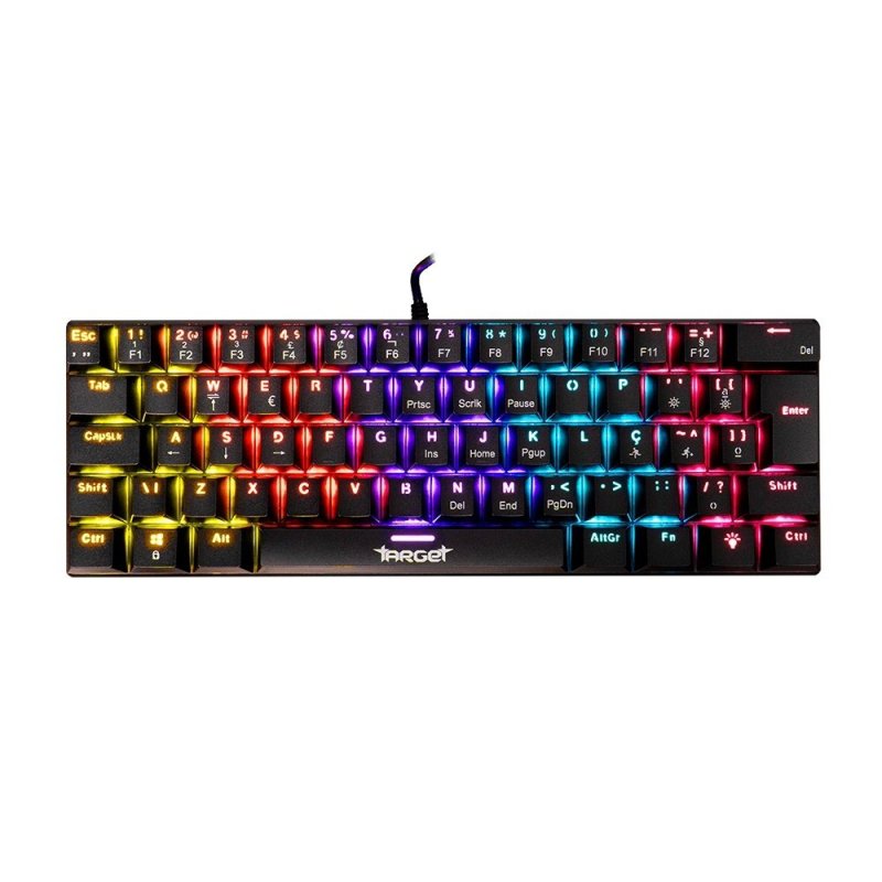 Teclado Mecanico TGT Sherman V3 C1, Rainbow, ABNT2, Switch Marrom, Preto