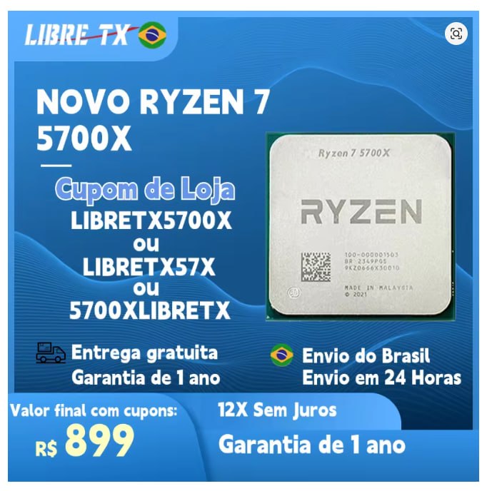 Ryzen 7 5700X - DIRETO DO BRASIL