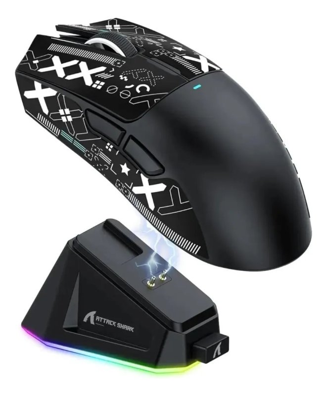 Mouse Gamer Sem Fio Attack Shark X11 Com Base De Carga