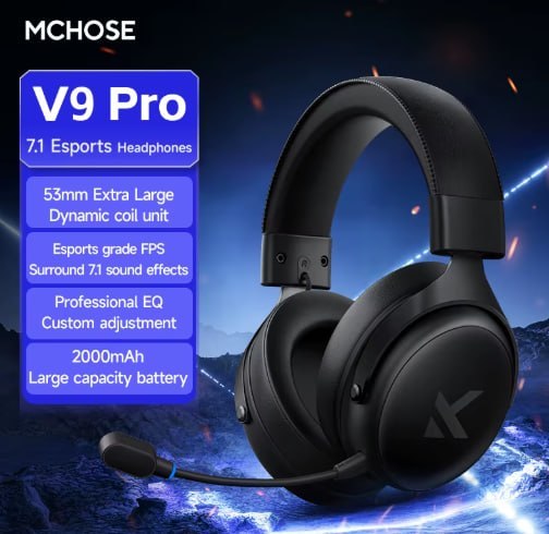 Headset MCHOSE V9 Pro Gaming Headset, Over-Ear Quad-Mode