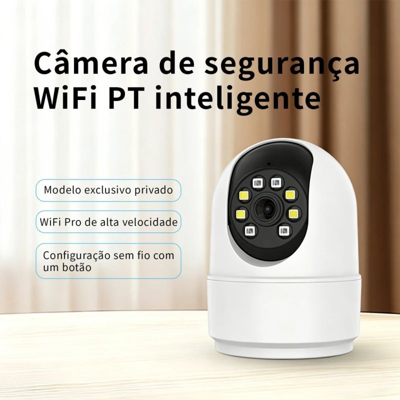 Câmera Pt Wi-Fi 6 com visão noturna colorida 360°