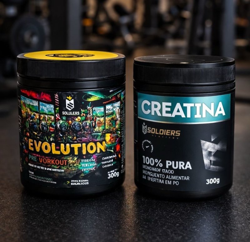 Combo Básico do Maromba - Creatina 300g + Pré-treino Blueberry Evolution 300g
