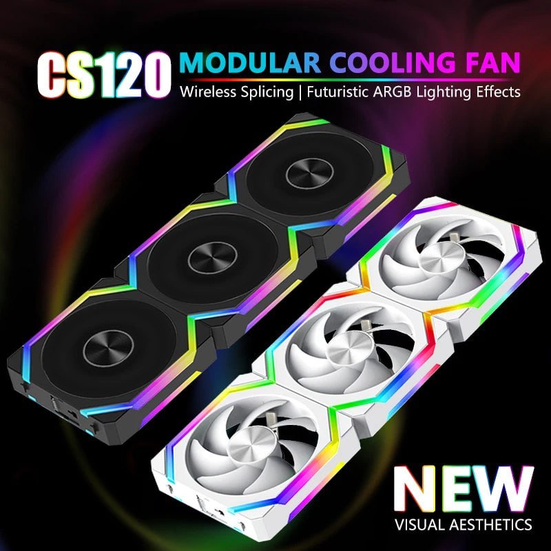 Kit 3 fans UniFan Magnética Jumpeak CS120 aRGB 5v reverse ou normal 360mm cs 120