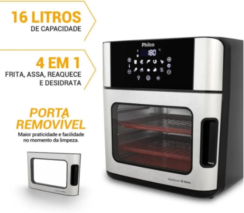 Philco Air Fryer 16L 4 em 1 Painel Digital PAF16A 127V