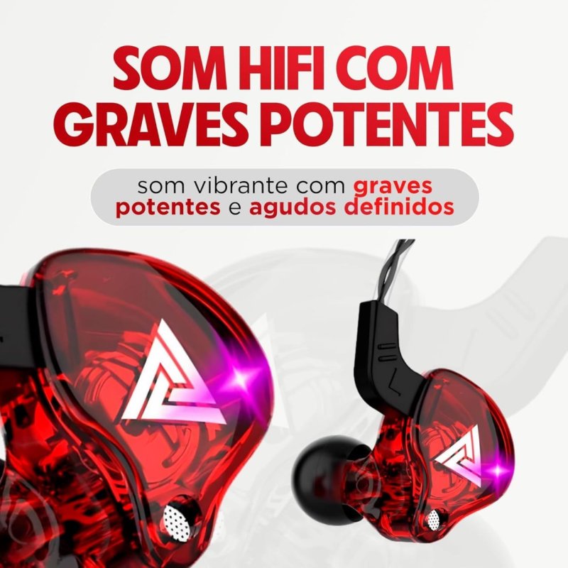 Fone de Ouvido AK6 Intra-Auricular, Driver Dinâmico de 10mm, Graves Potentes e Cabo Fixo – Perfeito para Músicos e Gamers