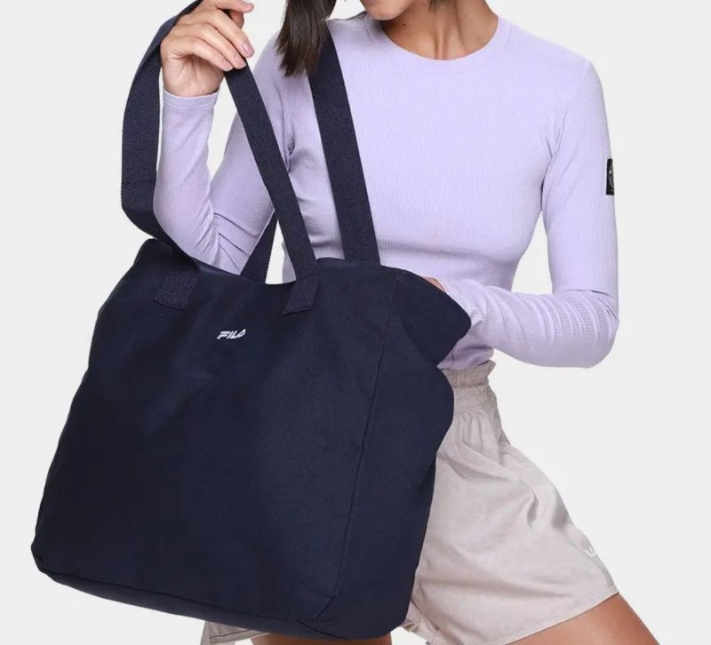Bolsa Fila Tote Cotton Marinho, M