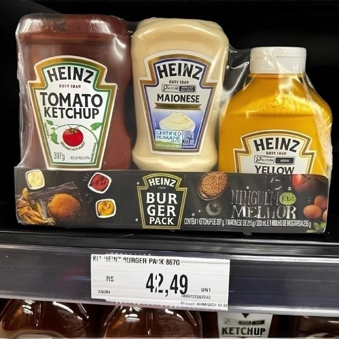 Heinz Pack 397g + Maionese 215g + Mostarda 255g