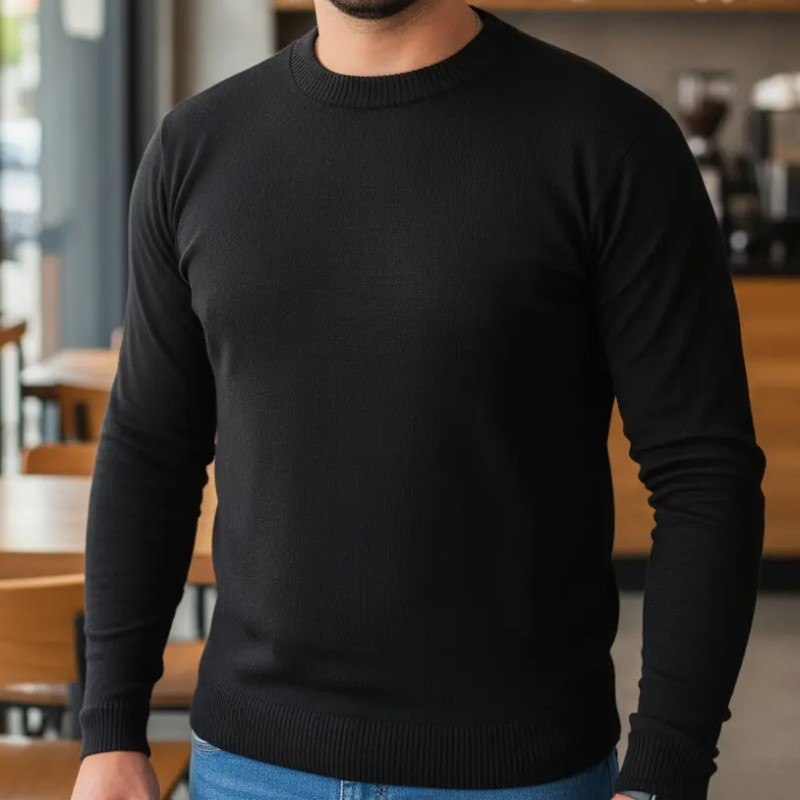 Blusa De Frio Suéter Masculino Lã Tricot Malha Grossa Casual