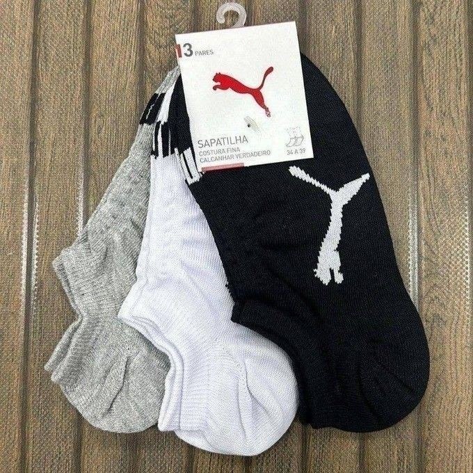 Kit 9 Pares Meias Puma Sapatilha Soquete Invisível Original