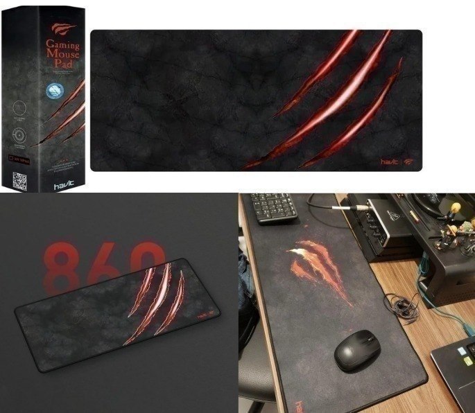 Havit MousePad Grande 70 X 30 Cm Gamer, Hv-MP861, Cor preta