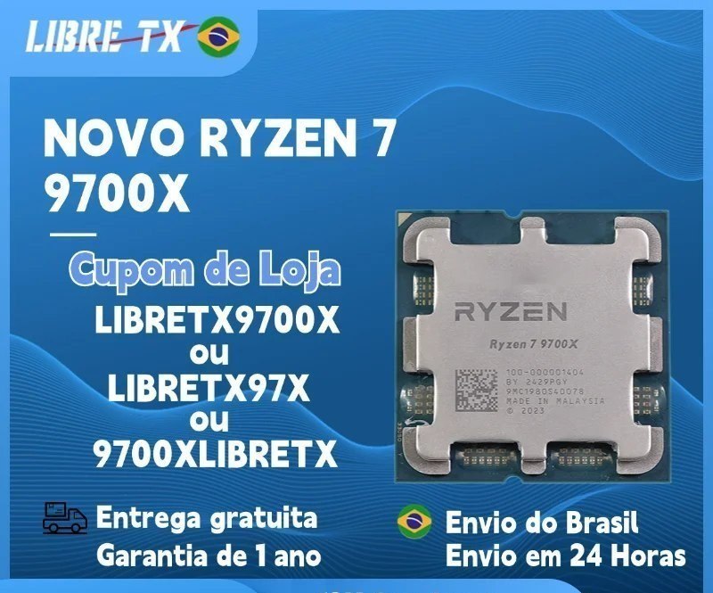 Processador Ryzen 7 9700x 8/16 AMD RYZEN AM5 DDR5 r7