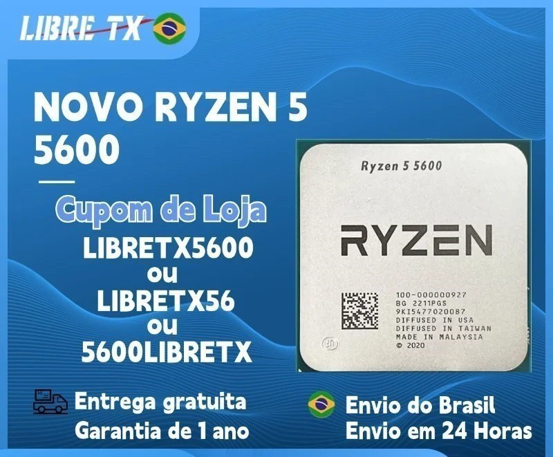 CPU Ryzen 5 5600 DDR4 AM4 Processador AMD