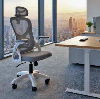 Cadeira De Escritório Columbus Presidente Ergonomica, Cinza