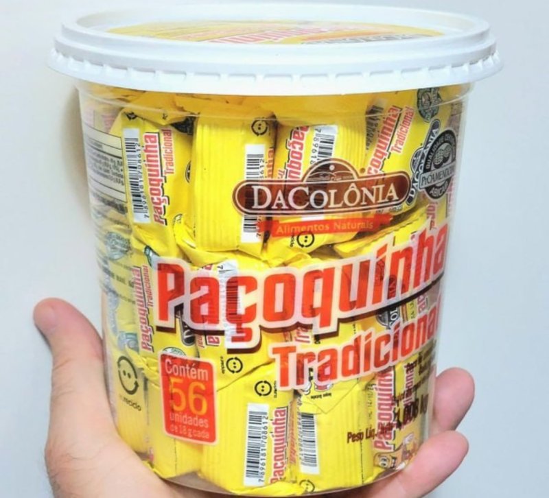 Paçoca Rolha Tradicional Balde 56 Unidades
