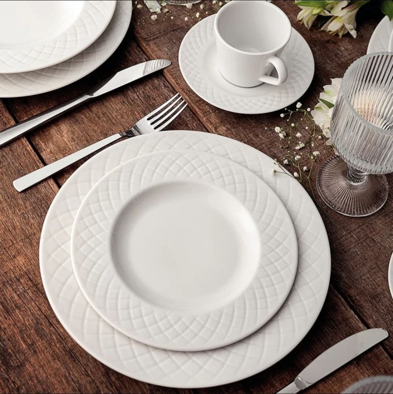 Aparelho de Jantar Ingrid em Porcelana 20 Peças Cor Branco Tramontina