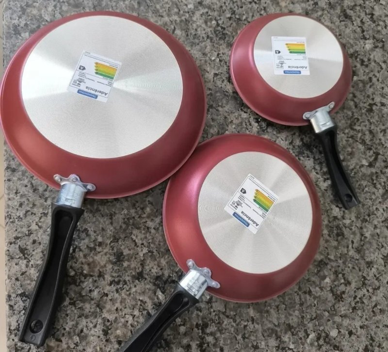 Jogo De 3 Frigideiras Turim Em Alumínio Vermelho Tramontina