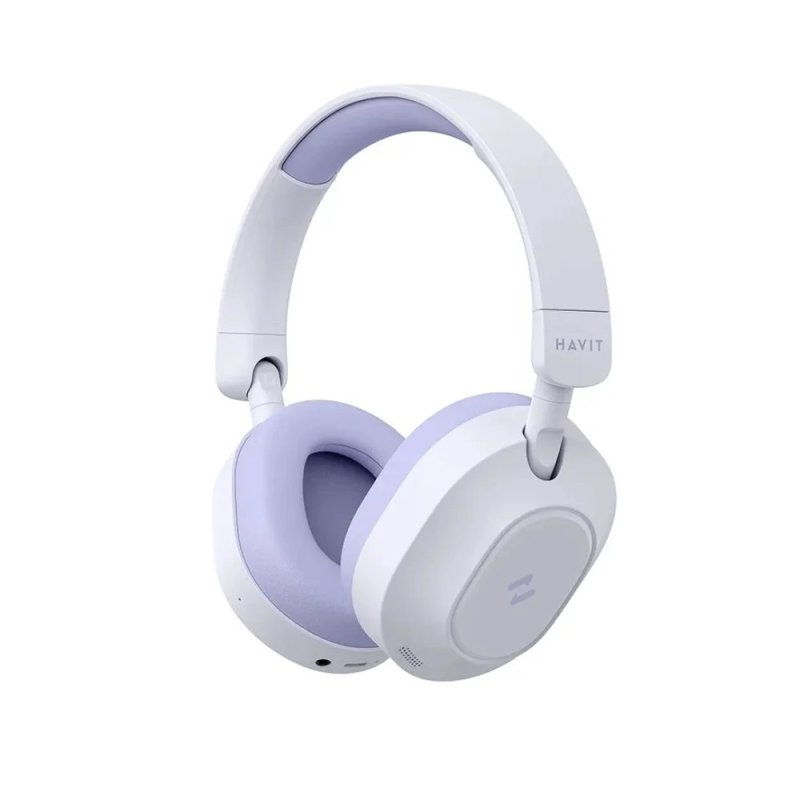 Headphone Gamer Havit H668bt Bluetooth 5.4 Over-ear 3d Multiponto Anc Hibrido 80h Cor Roxa