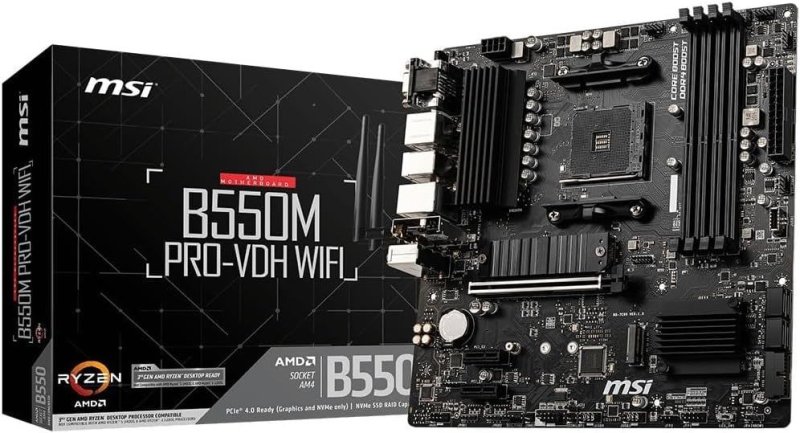 Placa-Mãe MSI B550M PRO-VDH WIFI AM4 mATX