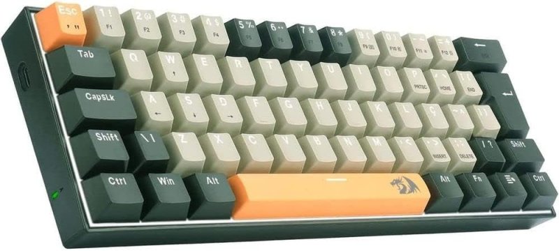 TECLADO GAMER REDRAGON LAKSHMI LARANJA+CINZA+ PRETO COM SWITCH MARROM