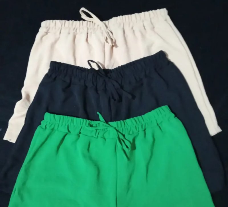 Kit 3 Shorts Feminino Basico Cintura Alta Confortável