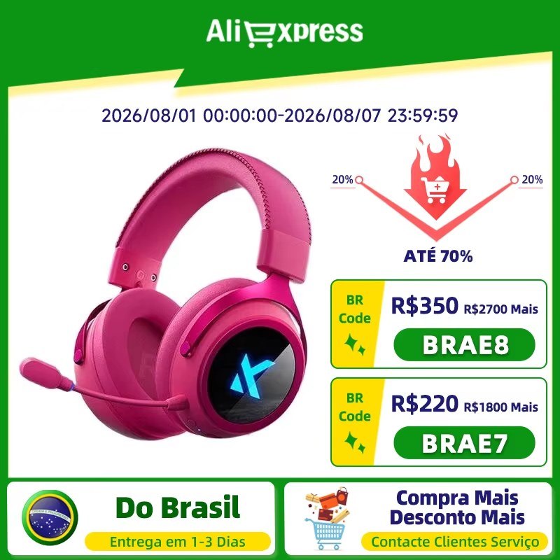Fone de Ouvido Sem Fio Mchose X9, Rosa