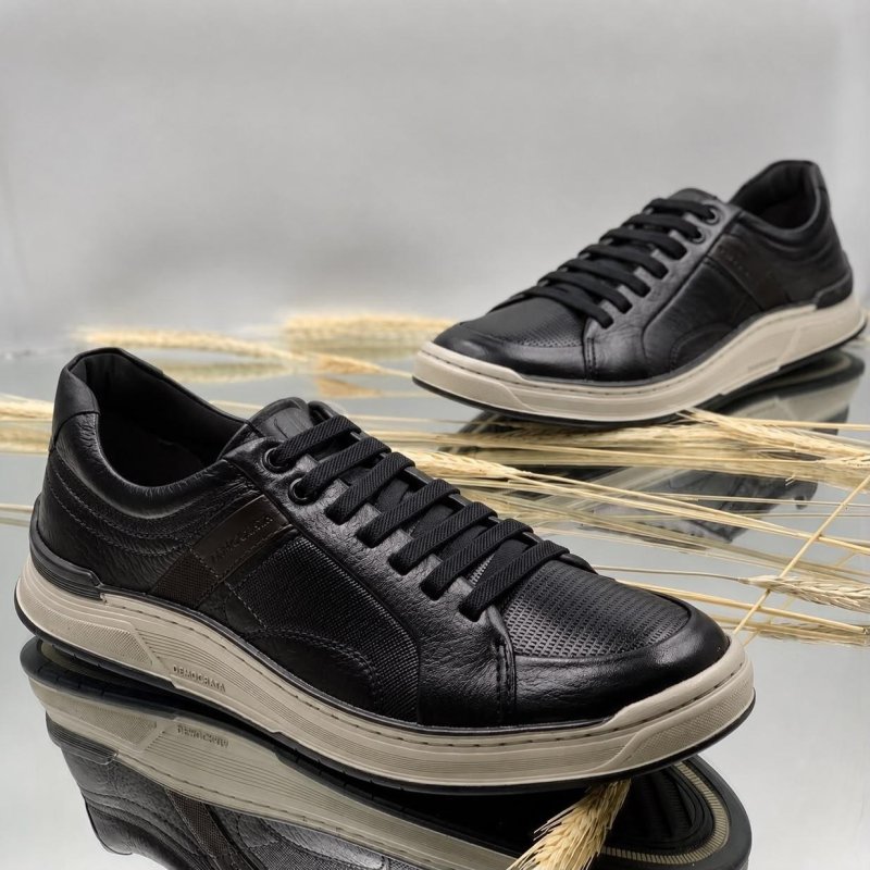Democrata Sapatênis Denim Loop De Couro Preto (37 a 43)