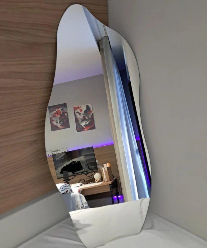 Espelho 100x50 Orgânico Corpo Inteiro Grande Moldura Caramelo