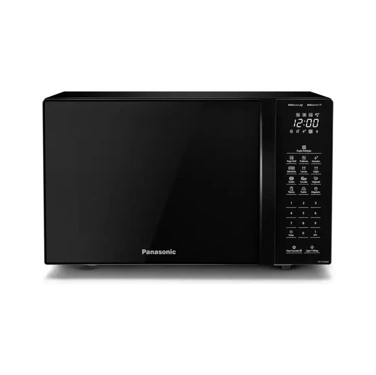 Microondas Panasonic Nn-st66nbru Black Glass 34L Dupla Refeição 127v