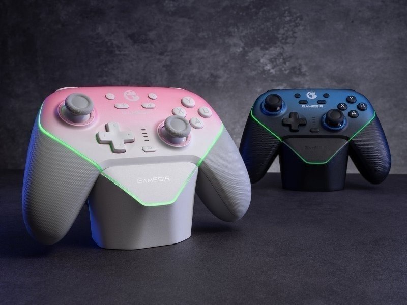 Controle Com Dock e Sem Fio Gamesir SuperNova Hall Effect (ROSA E PRETO)