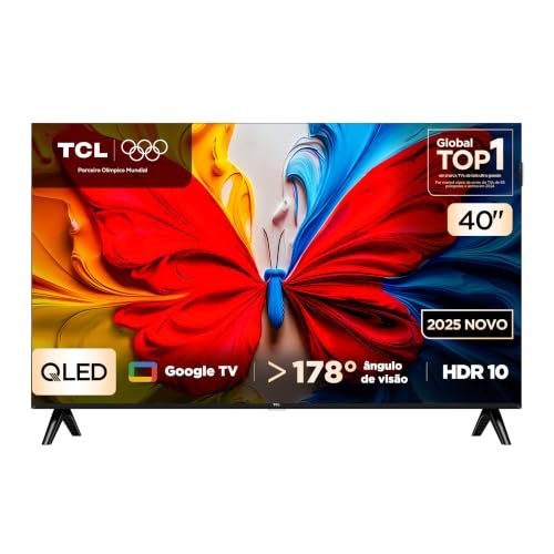 Smart TV TCL 40 Polegadas Full HD QLED S5K WiFi Bluetooth Google TV 2 HDMI HDR10 Dolby Audio 40S5K