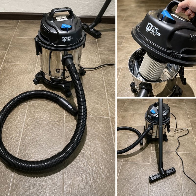Aspirador De Pó E Água Inox Turbo 12 Litros 1200w Com Soprador E Bico Extratora Multiuso Tbac120 The Black Tools