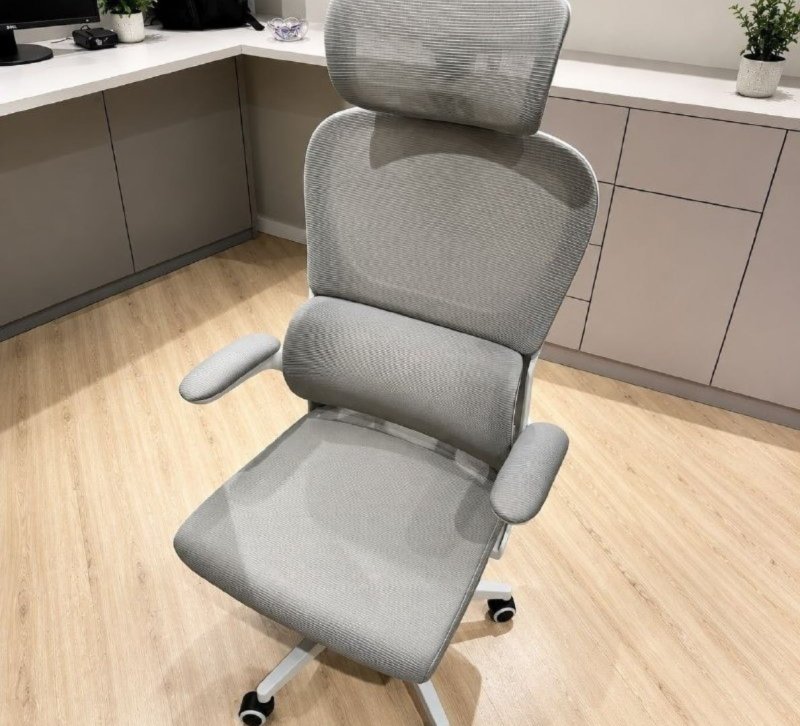 Cadeira Escritório Ergonômica Python Fly B07 Cinza Com Suporte Lombar