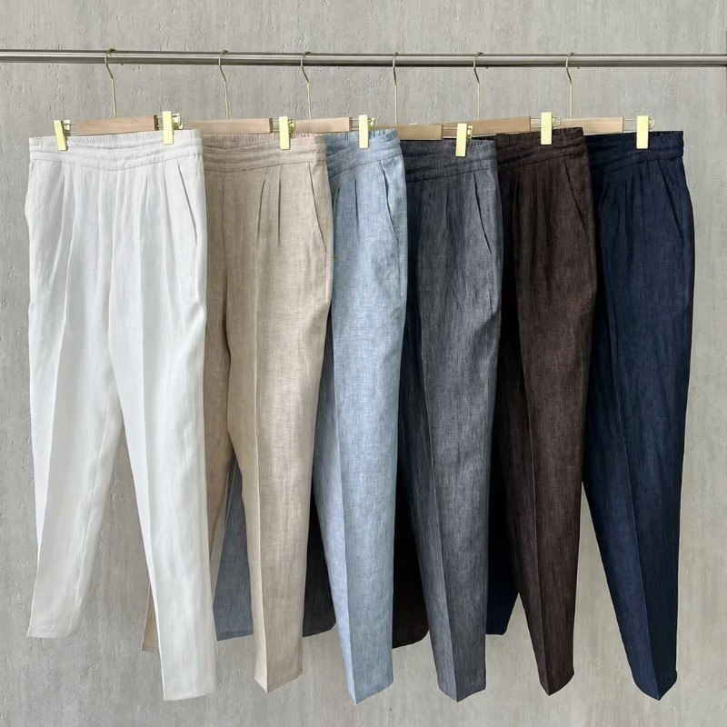 Calça Linho Masculino Social Casual C/bolsos Tecido Premium