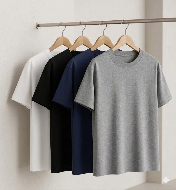 Kit 4 Camisas Camiseta Básica Lisa 100% Algodão Premium 30.1