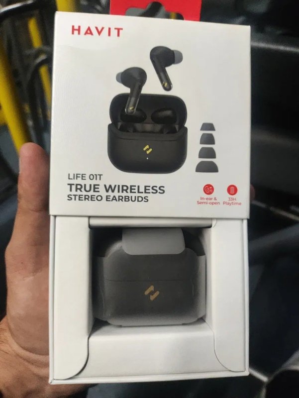 Fone De Ouvido Sem Fio Havit Tw982 Enc Bluetooth 5.4 Cor Preto + Frete Grátis