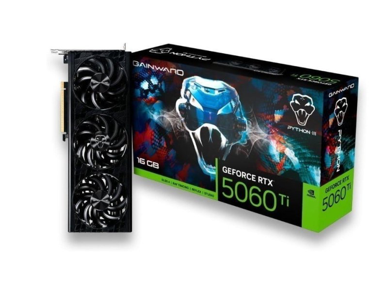 Placa de Video Nv RTX 5060 TI 16GB Python Iii GDDR7 128BITS Gainward NE7506T019T1-GB2061T