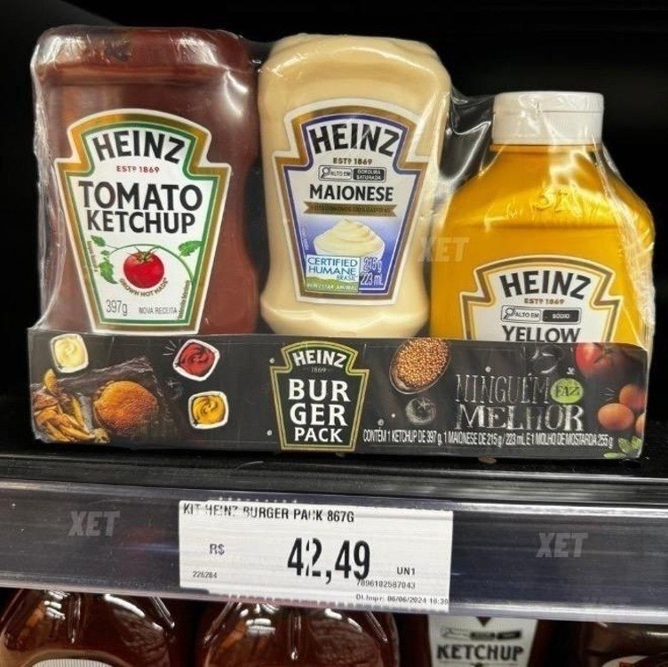 Heinz Pack Hamburguer Ketchup 397G + Maionese 215G + Mostarda 255G