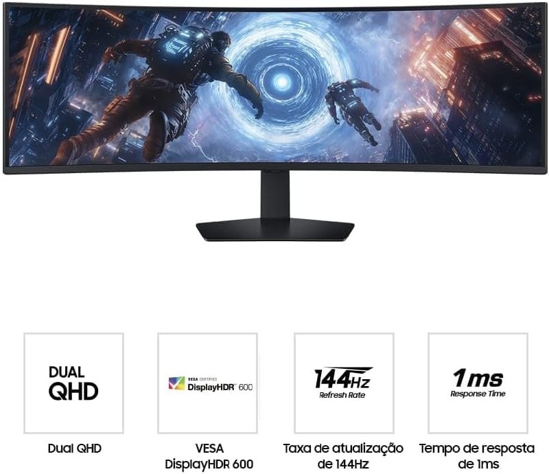 Samsung Odyssey G9 49" - DQHD 144Hz - 1ms - Preto