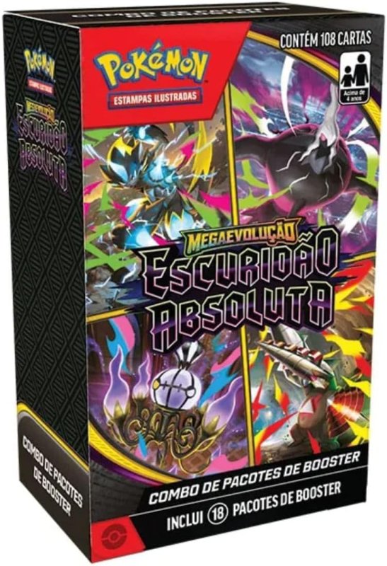 18 pacotes Box Pokémon TCG Escuridão Absoluta