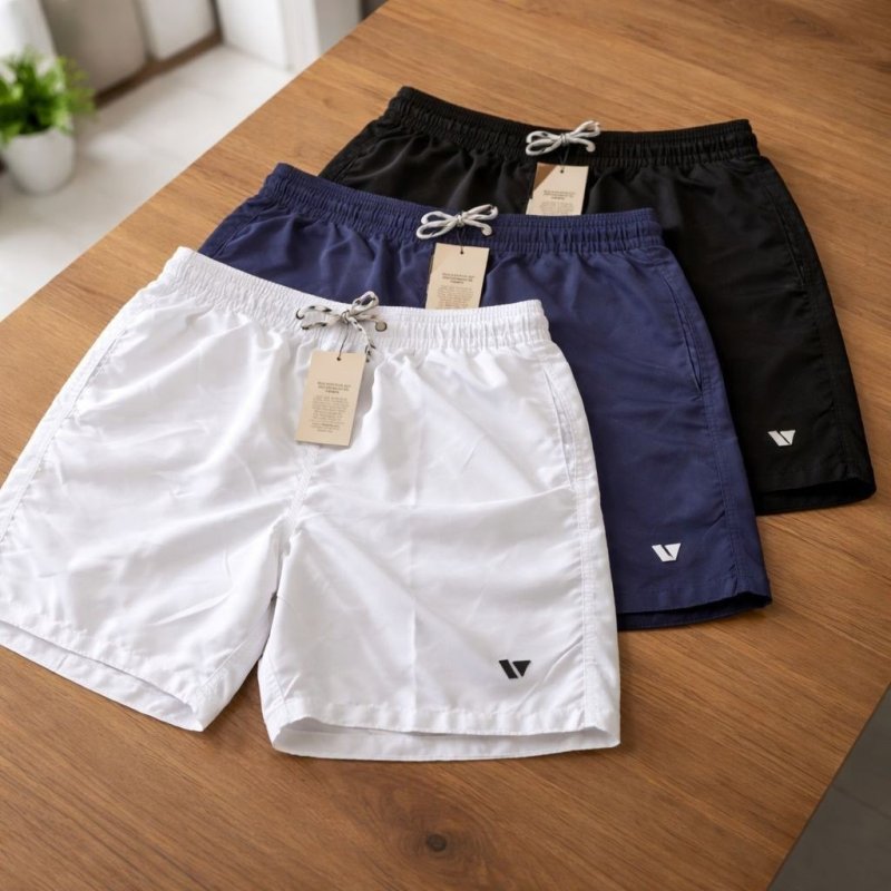 Kit 3 Bermudas Lisas Amarração Shorts Academia Treino Praia