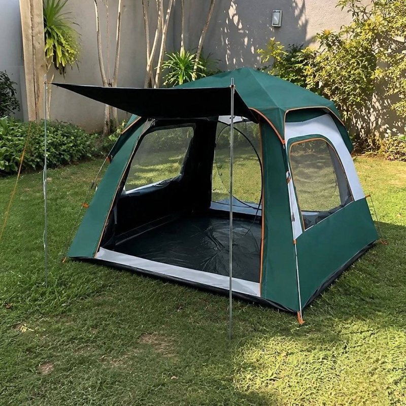 Barraca De Acampamento Grande Para 4/5 Pessoas 210x210x145cm Cor Azul-petróleo