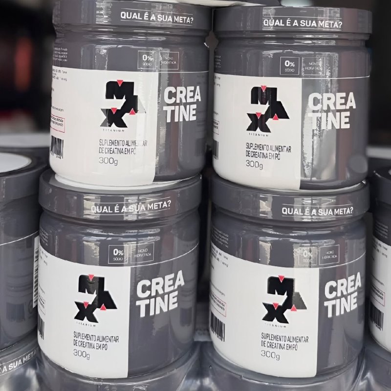 Kit 2x Creatina 300g Creatina Monohidratada Max Titanium Sem Sabor Alta Pureza