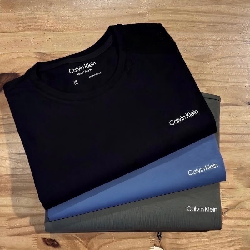 Camiseta Calvin Klein Masculina Piquet Orgânico Preta
