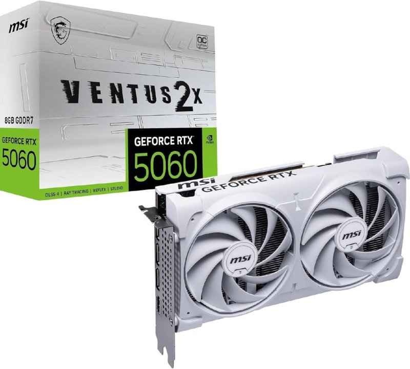 RTX 5060 Placa de Vídeo MSI GeForce Ventus 2X OC White