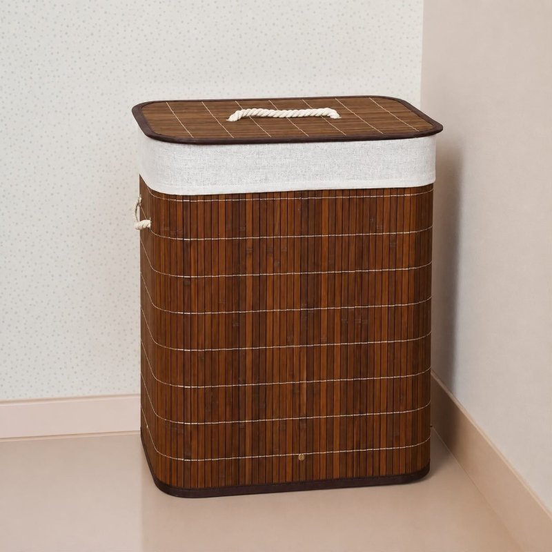 Cesto Roupa Suja Bambu Retangular 50l