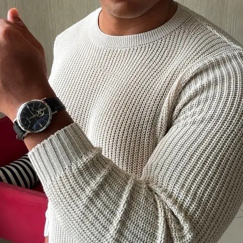 Suéter Masculino Lã Tricot Blusa De Frio Social Manga Longa