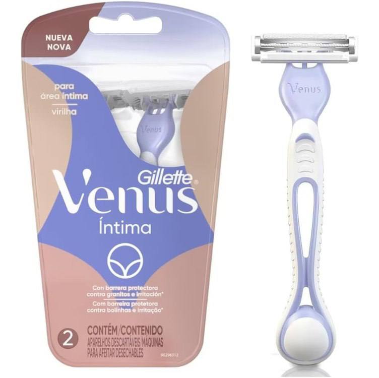 Gillette Venus Íntima, Aparelho de Depilação Descartável, 2 Unidades